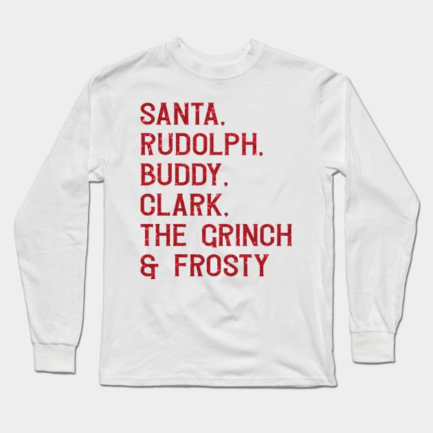 Christmas All Star List Long Sleeve T-Shirt by TheLeopardBear